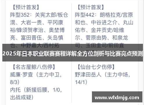 2025年日本职业联赛赛程详解全方位剖析与比赛亮点预测